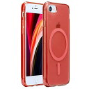 Gtsoho iPhone SE3 用 ケース 半透明 マグネット搭載 ワイヤレス充電 耐衝撃 耐久性 全面保護 黄ばみなし イフォンiPhone SE2・8 用 カバー 4.7インチ マグセーフ対応 赤い(2)