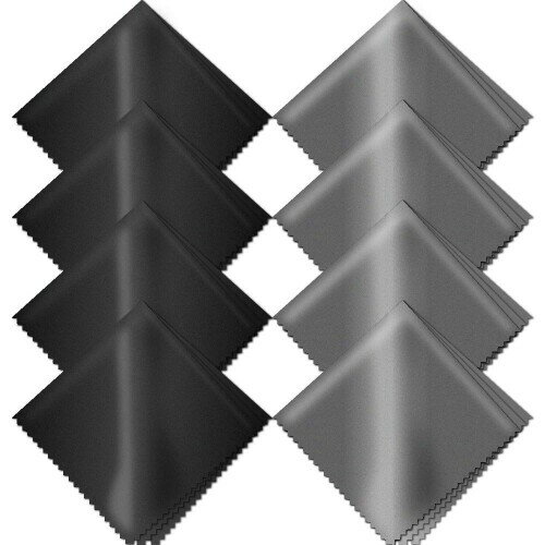 L-park 超極細繊維でサッときれい クリーニングクロス マイクロファイバー 20cm*20cm メガネ拭き カメラレンズ拭き 液晶クリーナー スマホ拭き 8枚入り(ブラック＋グレー)