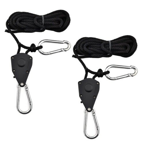 LUCKYBEE 1/8"ロープラチェット 調節可能 使いやすい ロープ フック 荷造りベルト 荷締機 150 lbs荷重 ..