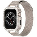 Tomoseisu コンパチブルapple watch バンド apple watch ケース 一体式 TPU製&ステンレス二重構造 アップルウォッチ カバー 耐久性 耐衝撃 傷防止 アップルウォッチ バンド ケース series9/8/7/6/SE/5/4対(2)