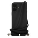 Handodo iPhone 16ケース iPhone 16 カバー ネック ショルダー ストラップ付き スマホ シリコン カバー 紐付き 斜めがけ 織りストラップ付き 調節可能なショルダー クロスボディ ネックレス 保(2)