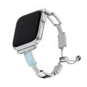 (COOL REGIONOT) アップルウォッチバンド コンパチブル ダイヤモンド 通気 金属ベルト 透かし彫りベルト シェルモチーフ Applewatchバンド おしゃれ 調整工具不要 iWatch SE/1/2/3/4/5/6/7/8に対応,38mm(2)