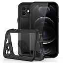 防水ケース iPhone 12 mini ケース 完全防水 耐衝撃 防雪 防塵 超薄型 軽量 IP68米軍規格 無線QI充電対応 360°全面保護 クリア 透明 保護タッチパネルスクリーン付き 操作便利 脱着簡単 水中写