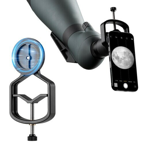 FANAUE ユニバーサル携帯電話 磁吸スマホ 双眼鏡 アダプター 26mmから52mmの直径の望遠鏡に対応 アルミ..