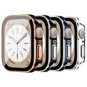 4パックウォッチ保護ケースコンパチブルApple Watchシリーズ8 7 41/45mm全面保護強化ガラススクリーンプロテクター、耐衝撃性 指紋防止 極薄軽量 一体感設計 高透過率 取扱簡単IWATCHシリーズ