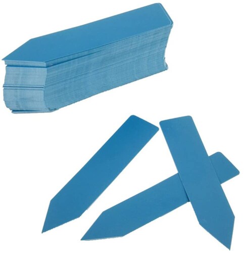 オーディオファン 園芸用ラベル 短冊形 花壇 鉢植の植物名表示に 約10cm×2cm100点セット B(青)