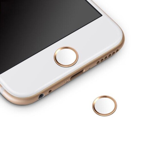 ホームボタンシール Sakulaya 指紋認証可能 iPhone8 iPhone7 iPhone7 Plus iPhone6s iPhone6 Plus iPad pro iPad miniなど対応 ホームボタンシール（ゴルードフレーム/ホワイト)