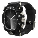 iG-3000 は Apple Watch Series 9 87 45mm 6 5 SE 44mmのバンドのための腕時計の箱を変更しました 人のためのカバーの険しい箱のケイ素の革紐 iWatch 44mm/45mm の完全な保護カバー (Black)(2)