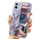 SGVAHY iPhone 11 Pro Max ケース キラキラ 液体 流れるラメ入り 化粧品アイシャドウデザイン 流動のメイクアップ ブラシ おもしろい 透明 ファッション シリコーン iPhone 11 Pro Max ケース 耐衝撃