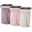 花の彫刻バンド for Apple Watchバンド 42mm 40mm 45mm 41mm 38mm 44mm 49mm 46mm レディース、シリコン かわ...