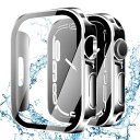 YUGYUG 対応 Apple Watch ケース アップルウォッチ ケース PC素材 防水ケース 3D直角エッジデザイン 光沢式 Apple Watch カバー 日本旭硝子材 二重構造 アップルウォッチ カバー Series SE2/SE/6/5/4 全
