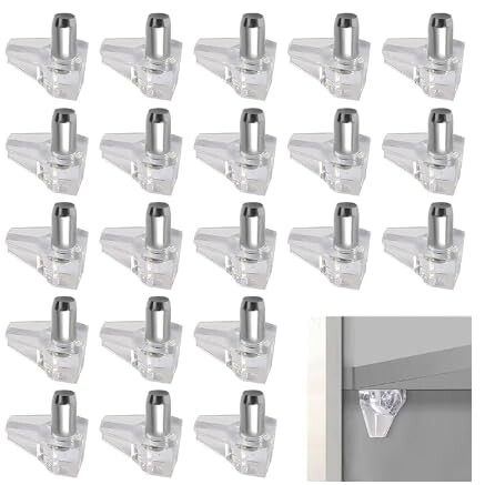 YINKE 棚ダボ 差し込みタイプ 50個セット シェルフサポートピン 透明 メタルシャフト 耐荷重強化 家具..