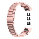 (Sooyeeh) HUAWEI用 Honor Band 5用 交換バンド Honor Band5用 ベルト スマートウォッチバンド ステンレス製 5色可選 金属ベルト 耐衝撃 防汗 ビジネス風 装着簡単 長さ調整器具付き(ローズピンク