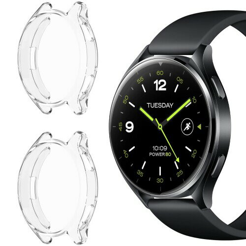LanQii For Xiaomi Watch 2 ケース カバー 保護ケース TPU製 ソフト高級素材 キズ防止 軽量 全面保護 装着簡単 耐衝撃 保護カバー Xiaomi Watch 2 用 保護 ケース クリア + クリア