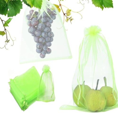 MUYYIKA 果物袋 保護ネット 防虫 ネット 保護バッグ 果実袋 オーガンジー生地 通気性 メッシュ 鳥よけ..