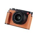 SIUTATDSH カメラハーフケース 適用 Leica Q2 ビンテージメタル 本革 カメラ保護ケース スタイリッシュ ポータブル 耐衝撃 (オレンジ)