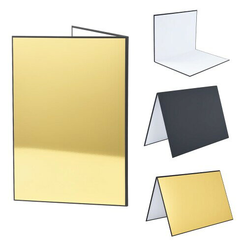 UTEBIT 3in1レフ板 折りたたみ コンパクト 自立可能 ライティング道具 料理 商品撮影用 reflector board 【一枚三役で光を自在にコントロール】レフ板は白は優しい補光、金は温かみのある反射、黒は吸光による輪郭強調と、1枚で3通りの使い分けが可能です。被写体の質感や撮影イメージに合わせて、最適なライティング効果を簡単に調整いただけます。 【A4サイズの広範囲カバー】この反射板は約290×420mmのA4サイズで、小物から商品まで幅広い被写体の補光・吸光エリアをしっかり確保します。厚みのある高密度素材を採用し、安定した形状を保ちます。 【自立する折りたたみ式スタンド】2つ折り構造により、面を立てた状態で自立させることができます。スタンドやアシスタントがなくても一人での撮影が可能で、商品撮影やブツ撮りをより手軽に行えます。 【コンパクト収納で持ち運びに便利】本品は使用後は折りたたむことで約半分のサイズにコンパクトになります。付属の収納ケースやバッグに入れて、スタジオから屋外ロケまでスムーズにお持ち運びいただけます。 【料理や商品撮影に最適なライティングツール】 折りたたみレフ板 は食品、アクセサリー、化粧品、ガラス製品など様々な被写体の質感向上や影の調整に適しています。プロのカメラマンから写真愛好家まで、幅広くご活用いただける実用的なアイテムです。 UTEBIT 3in1レフ板 A4サイズ 折りたたみ 反射板 1枚3色 金 白 黒 物撮り 補光/吸光/輪郭強調 四角レフ コンパクト 自立可能 ライティング道具 小物 料理 商品撮影用 reflector board 商品コード59082334520商品名UTEBIT 3in1レフ板 折りたたみ コンパクト 自立可能 ライティング道具 料理 商品撮影用 reflector board型番DNX_3-IN-1_A4_BK_WH_GDサイズA4カラー白 金 黒※他モールでも併売しているため、タイミングによって在庫切れの可能性がございます。その際は、別途ご連絡させていただきます。※他モールでも併売しているため、タイミングによって在庫切れの可能性がございます。その際は、別途ご連絡させていただきます。