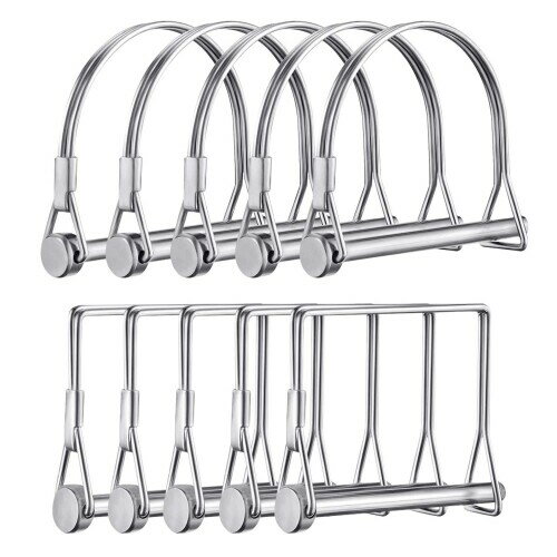 Leadrise 10 Pcs PTO Shaft Locking Pin Safety Coupler Pin 1/4 Inch Diamete in 2 Shapes of Square ..