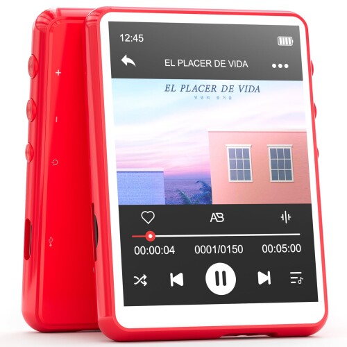 MECHEN 64GB MP3プレーヤー Bluetooth 5.3 デジタルオーディオプレーヤー 超軽量 ミニ音楽プレーヤー 128GBまで拡張可能 スピーカー内蔵 2.4インチタッチスクリーン FMラジオ・録音・電子ブック・