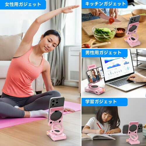 ANCwear スマホスタンド付き Bluetooth 5.4 スピーカー 大音量｜角度調整可能 卓上ポータブルスピーカー｜TF/microSD対応｜在宅ワーク・動画視聴に｜デスク用ガジェット｜プレゼントにも ブラ mabashistore-10337688 まばし商店 サンプル画像3