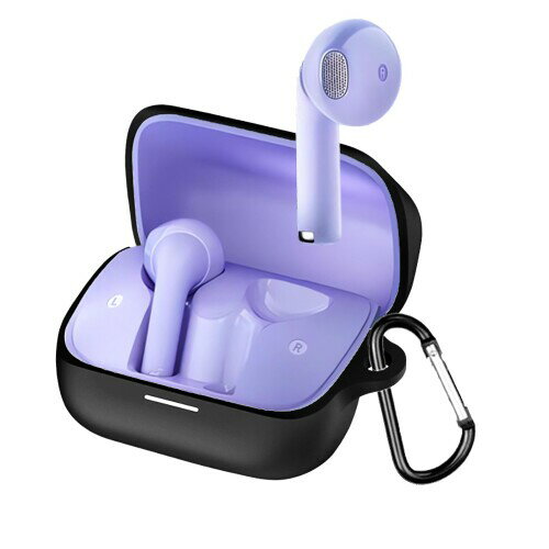 BUITFOU For Anker Soundcore K20i ケース K20i 保護カバー K20i ケース 柔らかい シリコン製 落下防止 キズ防止 耐衝撃 防塵 軽量 装着充電可能 カラビナ付き 紛失防止(ブラック)