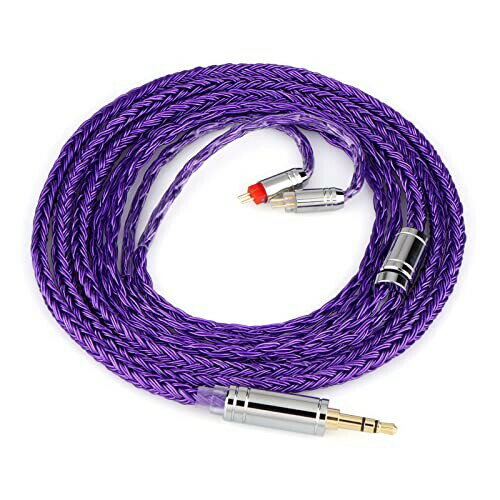 Tripowin Zonie 16 コアー銀メッキケーブル&SPCHIFIイヤホンアップグレードケーブル (3.5mm-0.78mm2pin, Violet)