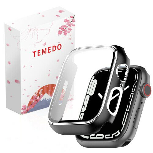 TEMEDO 対応 Apple Watch ケース 41mm アップルウォッチ カバー PC素材 メッキ加工 Apple Watch カバー 全面保護 二重構造 アップルウォッチ ケース ガラスフィルム 一体型 Apple Watch 9/8/7 アップルウ