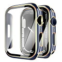 YUGYUG 対応 Apple Watch ケース Series 3/2/1 Apple Watch カバー PC素材 光沢式 アップルウォッチ ケース ガラスフィルム 一体型 日本旭硝子材 二重構造 アップルウォッチ カバー 全面保護 強化ガラ(2)