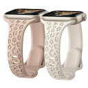 Knossen コンパチブル アップルウォッチ バンド シリコン 41mm 40mm 38mm Apple Watch バンド ヒョウ柄 彫刻入りバンド 細身 ...