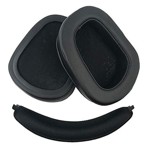 Chic Tuant イヤーパッド for Logicool (ロジクール) G933 G633 ヘッドセットに対応 交換用ヘッドホンパッドイヤークッションメモリーフォーム(ブラック) (プロテインレザーイヤパッド+ヘッドバ Chic Tuant イヤーパッド for Logicool (ロジクール) G933 G633 ヘッドセットに対応 交換用ヘッドホンパッドイヤークッションメモリーフォーム(ブラック) (プロテインレザーイヤパッド+ヘッドバ