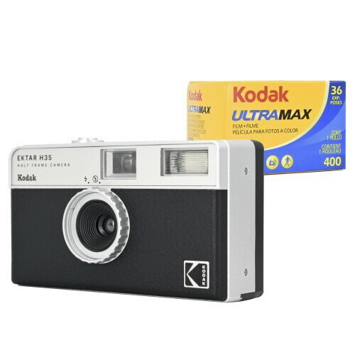 KODAK EKTAR H35 ハーフフレームフィルムカメラ(ブラック) Kodak Ultramax 400/36EXP 35mmロールフィルムセット