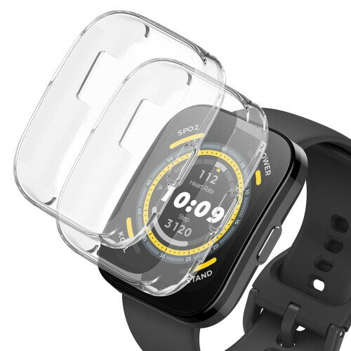 ONTUBE 二枚セット TPUケース 対応 Amazfit Bip 5 擦り傷防止 軽量 薄型 防衝撃 保護ケース (透明/透明)