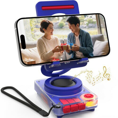 ANCwear スマホスタンド付き Bluetooth 5.4 スピーカー 大音量｜角度調整可能 卓上ポータブルスピーカー｜TF/microSD対応｜在宅ワーク・動画視聴に｜デスク用ガジェット｜プレゼントにも ブラ mabashistore-10337697 まばし商店 パッケージ画像