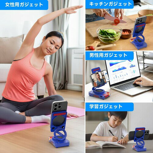 ANCwear スマホスタンド付き Bluetooth 5.4 スピーカー 大音量｜角度調整可能 卓上ポータブルスピーカー｜TF/microSD対応｜在宅ワーク・動画視聴に｜デスク用ガジェット｜プレゼントにも ブラ mabashistore-10337697 まばし商店 サンプル画像3
