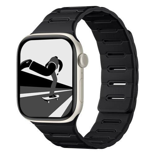 (Bandletic)アップルウォッチ用 バンド マグネット - Apple Watch対応バンド 42mm シリコン 両面着用 防汗 Series10~11(42mm) Series7~9(41mm) SE3/SE2/SE(40mm) Series4~6(40mm) Series1~3(38mm)対応 軽量 柔らかい 簡単装