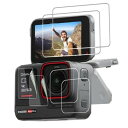 Insta360 Ace Pro 対応 6セット ガラスフィルム 保護フィルム 9H硬度 2.5Dラウンドエッジ 耐衝撃 防汚 保護フィルム 自動吸着 気泡ゼロ 撥油性 高透過率(2)