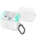 ESR AirPods Pro2 ケース(2023/2022/2019)AirPods Pro ケース(USB-C/Lightningケーブル)対応 マグネット蓋 カラビナ付き完全落下保護カバー Cloudシリーズ ホワイト
