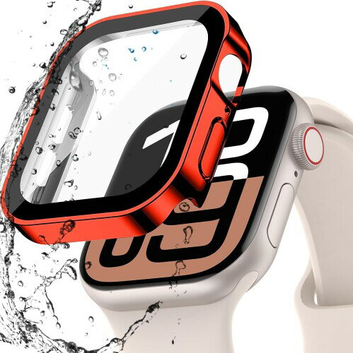 BOOLINN 可兼容 アップルウォッチ カバー Series 11/10/9/8/SE3/SE2/SE/7/6/5/4 対応 Apple watch 10 ケース 42mm 防水 一体型 新デザイン 3D直角エッジ 超薄型 PC+ガラス素材 高透過率 キズ防止 全面保護 apple