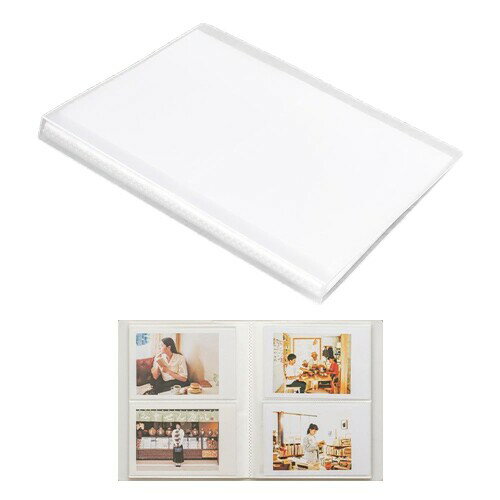 サムコス ポケットアルバム 透明 写真アルバム フォト アルバム 最大80枚収納 収納便利 薄型 防水 軽量..