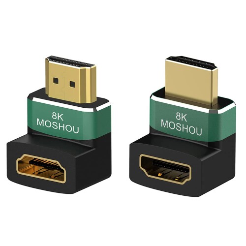 Sikai HDMI オス-メス アダプター 直角/L字型 90度と270度 8K標準 HDMI2.1規格 90度と270度 HDMIエクステンダー フラット L字型コネクタ 上下角度変換器 3D HDR eARC対応 Fire Stick TV Rokuモニター ノート