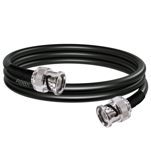 BNC ジャンパー ケーブル RG8X TUOLNK BNC オス-BNCオス 低損失 延長 ケーブル 3.3フィート（1M） BNC 同軸 ケーブル 50オーム CCTV システム 用