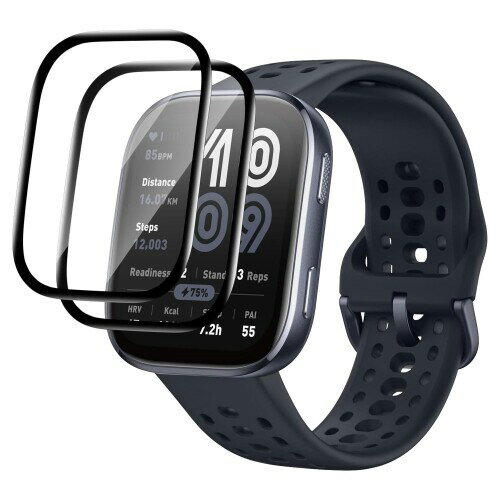 For Amazfit Bip 6 フイルム Amazfit Bip 6 ガラスフィルム PET素材 3D液晶全面保護フィルム 超薄 耐衝撃 飛散防止 超薄 気泡ゼロ 高感度 指紋防止 超耐久