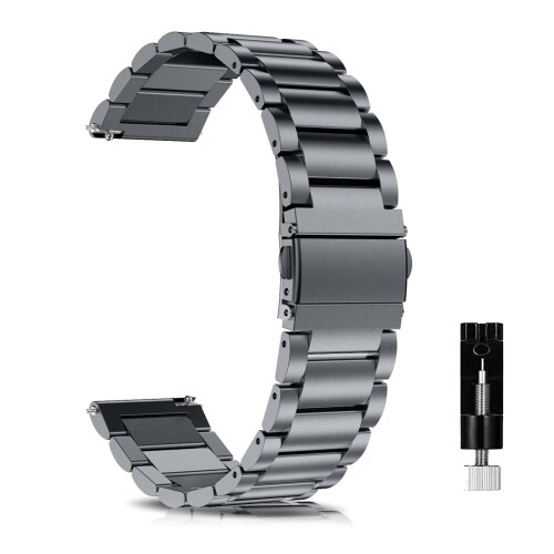 (LuFiYa) 時計バンド ベルト18mm / 20mm / 22mm / 24mm 交換バンド ステンレス 18ミリ 20ミリ 22ミリ 24ミリ 腕時計バンド 金属バンド ストラップ ビジネス風 交換ベルト調整工具付き 18mm / 20mm / 22mm /