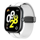 (Lamshaw) for Redmi watch 4 スマートウォッチ バンド, スポーツ シリコン 磁石 交換バンド 長さ調節バンド 磁気ベルト交換 ストラップ シャオミ Redmi watch 4に適用 (ホワイト)