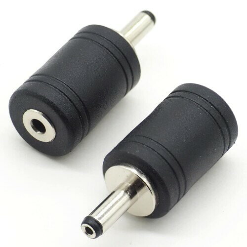 オーディオファン アダプタプラグ変換 2点セット 台湾製 ブラック 2.5mm モノラル-DC 1.3mm オス