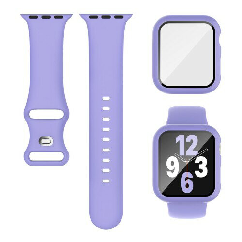 (Knossen) コンパチブル Apple Watchと互換性のあるバンド シリコン製 アップルウォッチ用バンド 保護カバー付き アップルウォッチ向けのスポーツベルト 互換用のApple Watch ベルトとケース 一