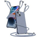iPhone14 Plus ケース ショルダー シリコン iphone 14 Plus スマホケース アイフォン14Plus カバー 耐衝撃 肩掛け 斜めかけ 縄掛けケース 紐付き 斜めがけ 織りストラップ付き 長さ調整可能 取り外(2)
