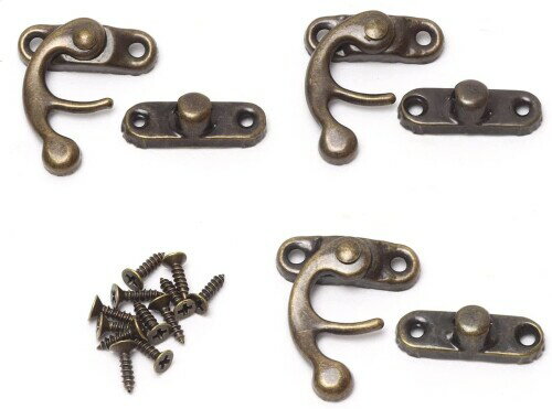 オーディオファン ボックスロック ヒンジ アンティーク ジュエリー 掛け金ロック 留め金 木製ボックス ..