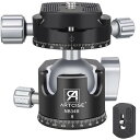 ARTCISE 34mm 低重心 ボール雲台 CNC精密加工 アルミ ダブル360度回転パン パノラマ ボールヘッド アルカスイス互換 クイックシュー 自由雲台 一眼レフ/DSLR/カメラ用 最大耐荷重 15キロ