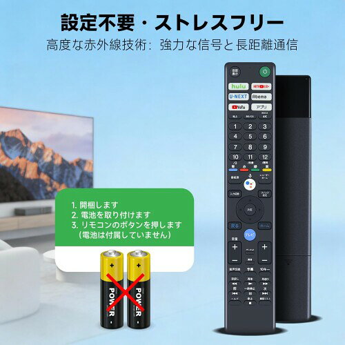 AHTHA RMF-TX410J テレビリモコン for SONY ソニー テレビ 交換用リモコン KJ-55A9...